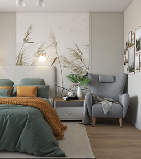 Фото № 1: Дизайн-проект трехкомнатной квартиры 56.29  м² Скандинавский стиль для ЖК Московский