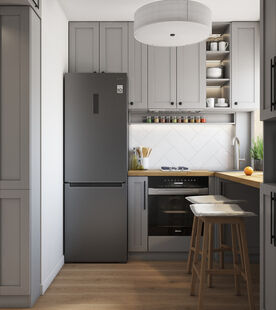 Фото № 4: Дизайн-проект трехкомнатной квартиры 56.29  м² Скандинавский стиль для ЖК Московский