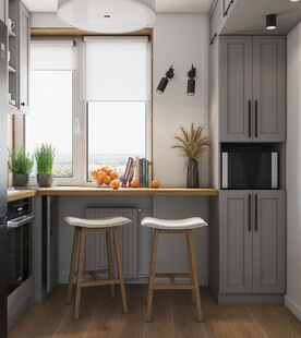 Фото № 6: Дизайн-проект трехкомнатной квартиры 56.29  м² Скандинавский стиль для ЖК Московский