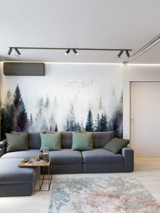 Фото № 3: Дизайн-проект двухкомнатной квартиры 56.79  м² Современный стиль для ЖК Московский