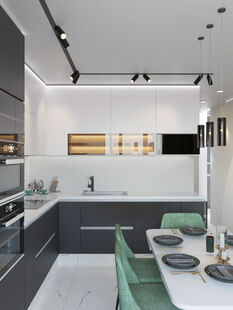 Фото № 6: Дизайн-проект двухкомнатной квартиры 56.79  м² Современный стиль для ЖК Московский