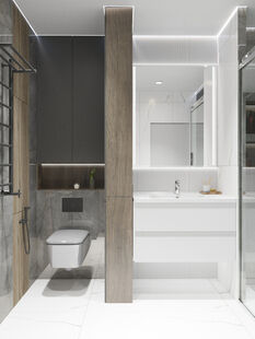 Фото № 2: Дизайн-проект двухкомнатной квартиры 56.79  м² Современный стиль для ЖК Московский