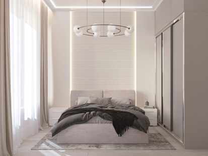 Фото № 6: Дизайн-проект двухкомнатной квартиры 46.42  м² стиль Модернизм для ЖК Ривер Парк