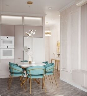 Фото № 2: Дизайн-проект четырехкомнатной квартиры 92.1  м² Стиль Современная классика для ЖК 21/19