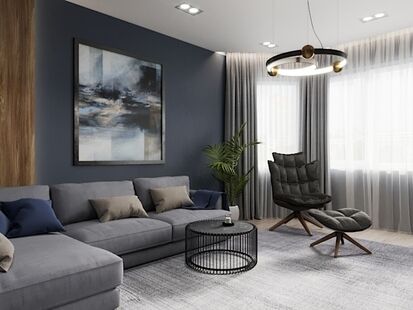 Фото № 1: Дизайн-проект двухкомнатной квартиры 83.46  м² стиль Модернизм для ЖК Нахабино центральное