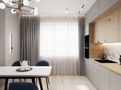 Фото № 6: Дизайн-проект двухкомнатной квартиры 83.46  м² стиль Модернизм для ЖК Нахабино центральное