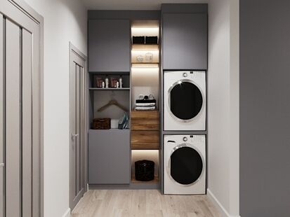 Фото № 3: Дизайн-проект двухкомнатной квартиры 83.46  м² стиль Модернизм для ЖК Нахабино центральное