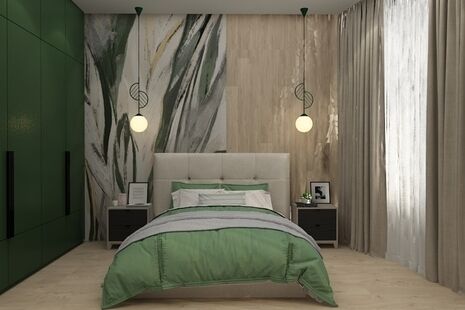 Фото № 4: Дизайн-проект трехкомнатной квартиры 69.12  м² Современный стиль для ЖК Крылья