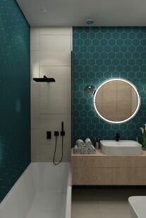 Фото № 2: Дизайн-проект трехкомнатной квартиры 69.12  м² Современный стиль для ЖК Крылья