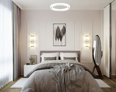 Фото № 5: Дизайн-проект двухкомнатной квартиры 38.9  м² стиль Модернизм для ЖК Метрополия