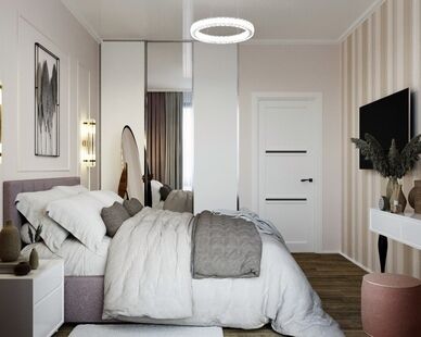 Фото № 2: Дизайн-проект двухкомнатной квартиры 38.9  м² стиль Модернизм для ЖК Метрополия