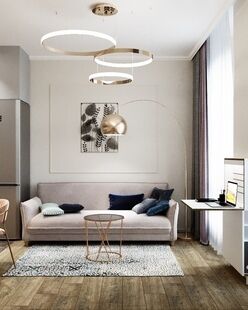 Фото № 4: Дизайн-проект двухкомнатной квартиры 38.9  м² стиль Модернизм для ЖК Метрополия