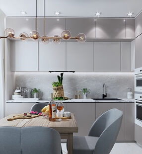 Фото № 3: Дизайн-проект трехкомнатной квартиры 65.19  м² стиль Модернизм для ЖК в г. Мурманск