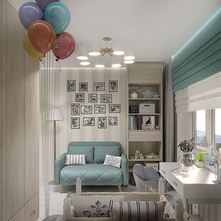 Фото № 6: Дизайн-проект трехкомнатной квартиры 65.19  м² стиль Модернизм для ЖК в г. Мурманск