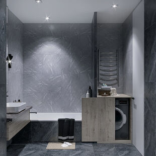 Фото № 2: Дизайн-проект трехкомнатной квартиры 65.19  м² стиль Модернизм для ЖК в г. Мурманск