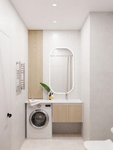 Фото № 3: Дизайн-проект однокомнатной квартиры 44.2  м² Скандинавский стиль для ЖК Барбарис