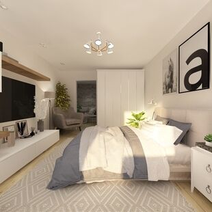 Фото № 3: Дизайн-проект однокомнатной квартиры 54.13  м² Скандинавский стиль для ЖК Московский