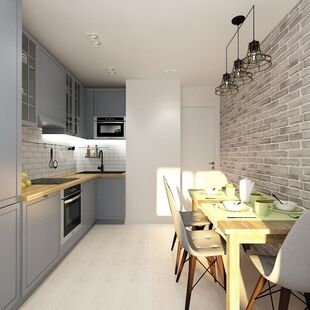 Фото № 2: Дизайн-проект однокомнатной квартиры 54.13  м² Скандинавский стиль для ЖК Московский