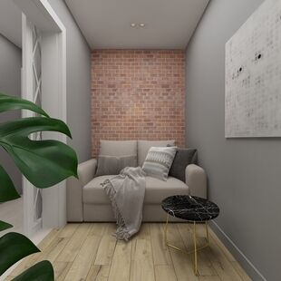 Фото № 6: Дизайн-проект однокомнатной квартиры 54.13  м² Скандинавский стиль для ЖК Московский