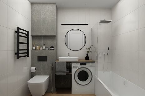 Фото № 5: Дизайн-проект однокомнатной квартиры 54.13  м² Скандинавский стиль для ЖК Московский