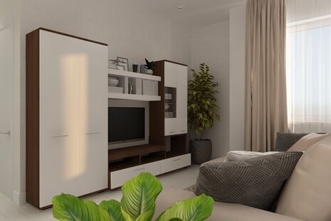 Фото № 6: Дизайн-проект двухкомнатной квартиры 56.48  м² Стиль Контемпорари для ЖК Талисман на Дмитровском