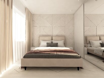 Фото № 5: Дизайн-проект двухкомнатной квартиры 56.48  м² Стиль Контемпорари для ЖК Талисман на Дмитровском