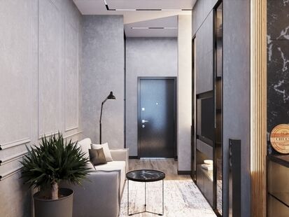 Фото № 2: Дизайн-проект двухкомнатной квартиры 48.38  м² стиль Модернизм для ЖК Комсомольский