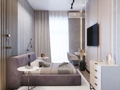 Фото № 5: Дизайн-проект двухкомнатной квартиры 48.38  м² стиль Модернизм для ЖК Комсомольский