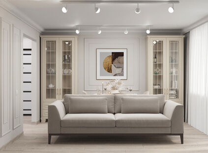 Фото № 1: Дизайн-проект трехкомнатной квартиры 64.22  м² Стиль Современная классика для ЖК Московский