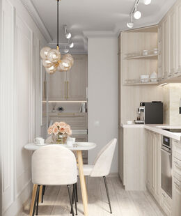 Фото № 6: Дизайн-проект трехкомнатной квартиры 64.22  м² Стиль Современная классика для ЖК Московский