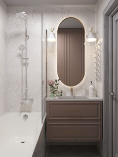 Фото № 2: Дизайн-проект трехкомнатной квартиры 64.22  м² Стиль Современная классика для ЖК Московский