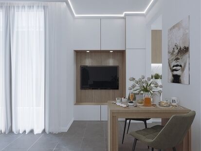 Фото № 4: Дизайн-проект двухкомнатной квартиры 44.81  м² Стиль Контемпорари для ЖК Cascina Merlata в г. Милан