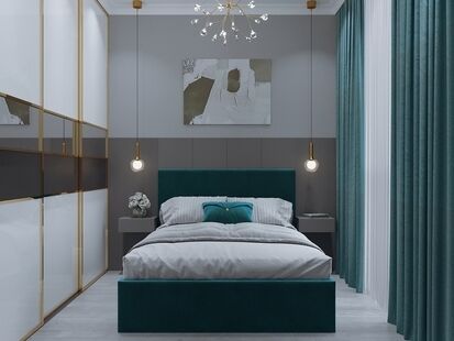 Фото № 6: Дизайн-проект двухкомнатной квартиры 49.13  м² стиль Модернизм для ЖК Резиденция Горки-10