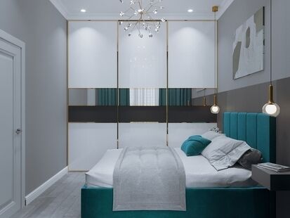 Фото № 3: Дизайн-проект двухкомнатной квартиры 49.13  м² стиль Модернизм для ЖК Резиденция Горки-10