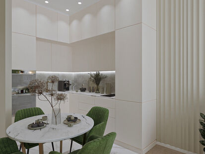 Фото № 6: Дизайн-проект двухкомнатной квартиры 40.01  м² стиль Модернизм для ЖК Тренд