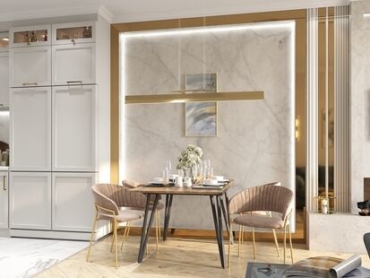 Фото № 1: Дизайн-проект четырехкомнатной квартиры 119.18  м² Стиль Арт-деко для ЖК Хорошевский