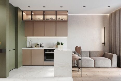 Фото № 2: Дизайн-проект двухкомнатной квартиры 32.13  м² Стиль Минимализм для ЖК Селигер Сити