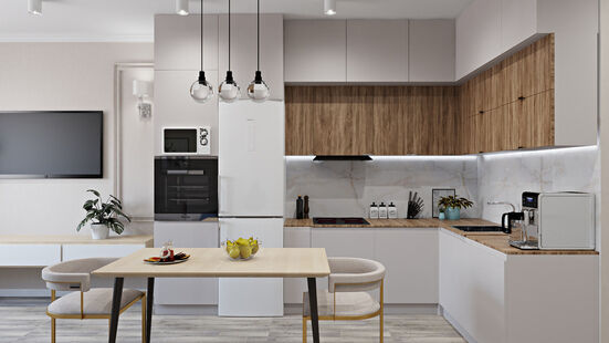 Фото № 3: Дизайн-проект двухкомнатной квартиры 72.0  м² стиль Модернизм для ЖК Томилино Парк