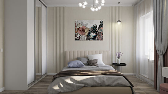 Фото № 2: Дизайн-проект двухкомнатной квартиры 72.0  м² стиль Модернизм для ЖК Томилино Парк