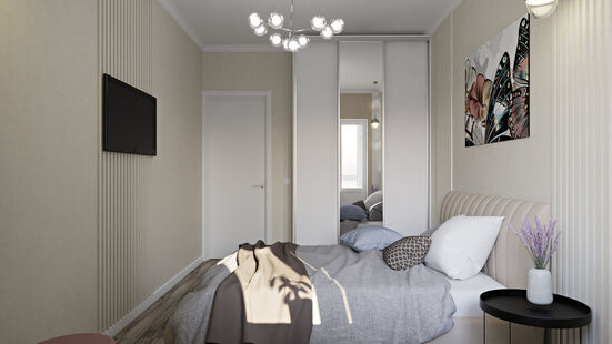 Фото № 6: Дизайн-проект двухкомнатной квартиры 72.0  м² стиль Модернизм для ЖК Томилино Парк