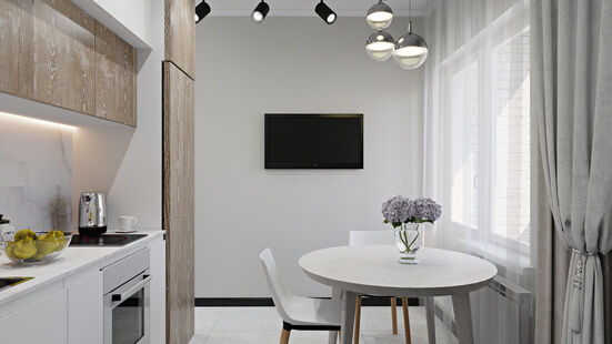 Фото № 5: Дизайн-проект однокомнатной квартиры 31.03  м² Современный стиль для ЖК Инновация