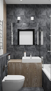 Фото № 2: Дизайн-проект однокомнатной квартиры 31.03  м² Современный стиль для ЖК Инновация