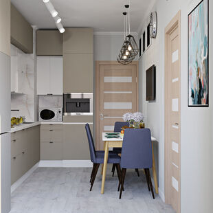 Фото № 1: Дизайн-проект трехкомнатной квартиры 62.84  м² Скандинавский стиль для ЖК Пироговская Ривьера