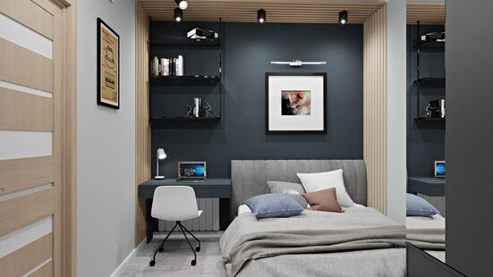 Фото № 3: Дизайн-проект трехкомнатной квартиры 62.84  м² Скандинавский стиль для ЖК Пироговская Ривьера