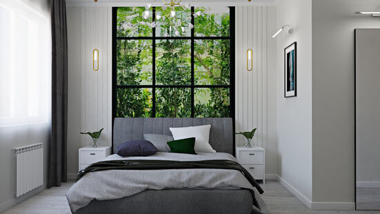 Фото № 4: Дизайн-проект трехкомнатной квартиры 62.84  м² Скандинавский стиль для ЖК Пироговская Ривьера