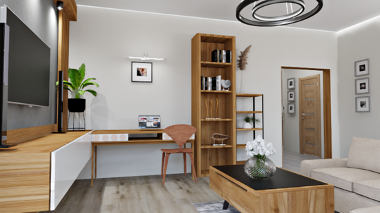 Фото № 4: Дизайн-проект двухкомнатной квартиры 60.35  м² Современный стиль для ЖК Усадьба на Ланском