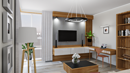 Фото № 3: Дизайн-проект двухкомнатной квартиры 60.35  м² Современный стиль для ЖК Усадьба на Ланском