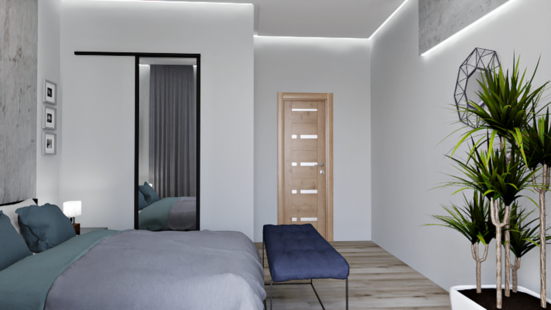 Фото № 6: Дизайн-проект двухкомнатной квартиры 60.35  м² Современный стиль для ЖК Усадьба на Ланском