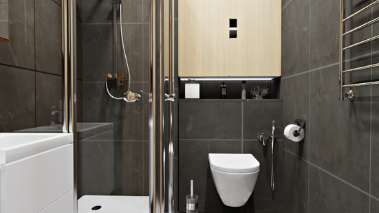 Фото № 2: Дизайн-проект двухкомнатной квартиры 60.35  м² Современный стиль для ЖК Усадьба на Ланском