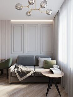 Фото № 5: Дизайн-проект трехкомнатной квартиры 69.15  м² стиль Модернизм для ЖК Октябрьское поле